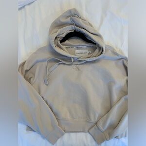 Dusty pink Calvin Klein cropped hoodie